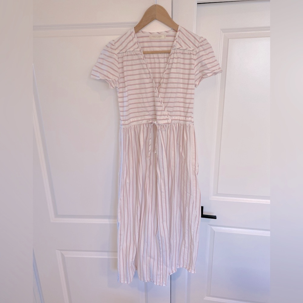 🚨 S O L D 🚨 Christy Dawn “washed thulian embroidered striped”, stripe dress xs - Picture 2 of 12